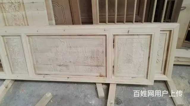 四川成都实木门窗花格木雕花门 - 图片 4