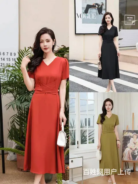 芭奴曼妃夏季醋酸连衣裙女装品牌折扣服装尾货 - 图片 7