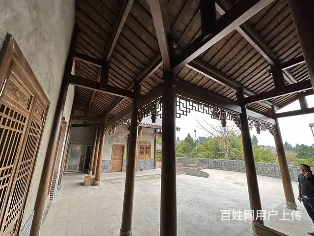 四川自贡中式四合院装修自家修建实木门 - 图片 8
