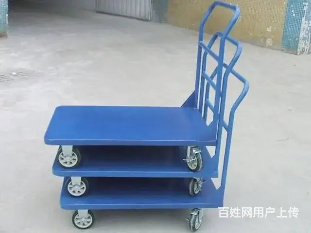 塑料平板车折叠塑料手推车铁板车乌龟车塑料筐搬运车 - 图片 3