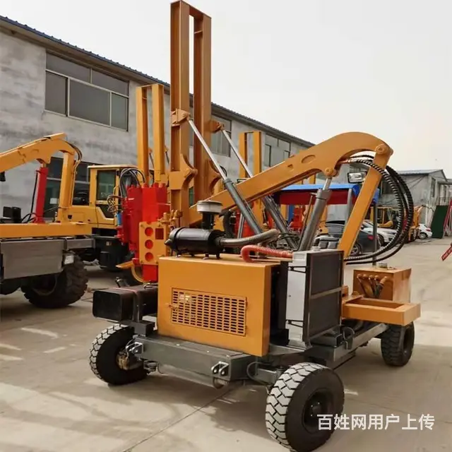 广东公路护栏打桩机 混凝土地面钻孔打拔一体打桩机 - 图片 1