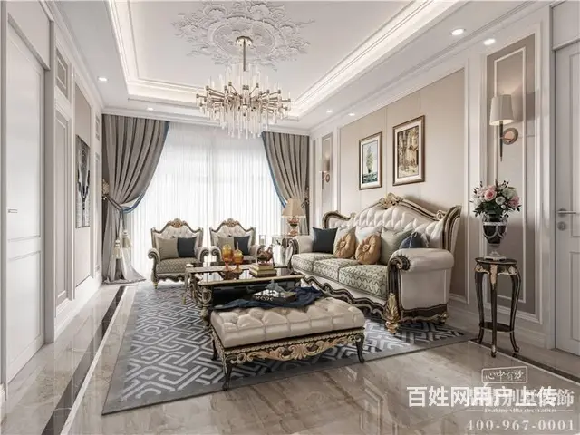 法式风格940平米常州翡丽蓝湾别墅装修案例 - 图片 2
