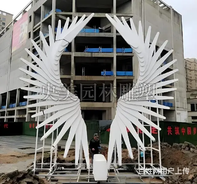 翅膀灯光雕塑,翅膀造型景观雕塑制作 - 图片 5