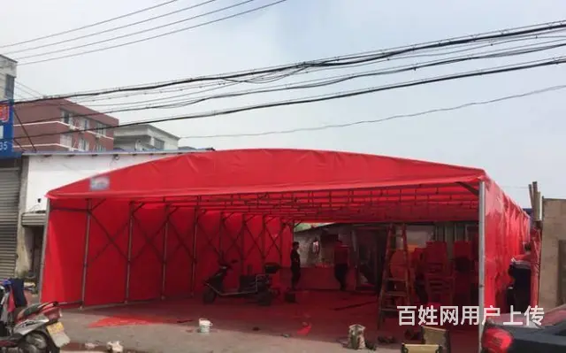 展会物流蓬消毒蓬排挡夜宵棚移动帐篷仓库蓬折叠电动蓬 - 图片 9