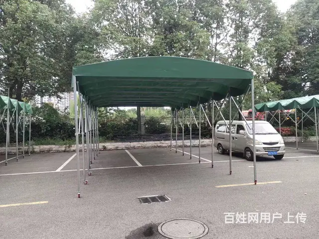 四川成都法式门头雨棚弧形无声雨棚夜市推拉篷 - 图片 4