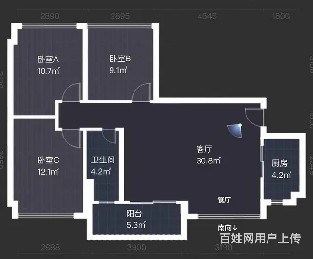未来荟电梯3房 精装 高层南向 有钥匙随时方便 - 图片 11