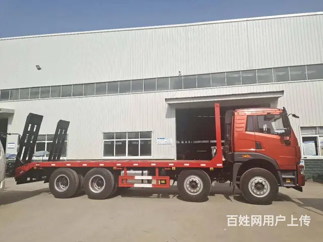 解放J6前四后八平板车350挖机四桥拖车包上户 - 图片 6
