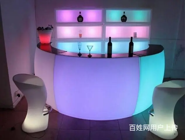 广州发光吧台出租，发光吧椅出租，发光球出租租赁 - 图片 6