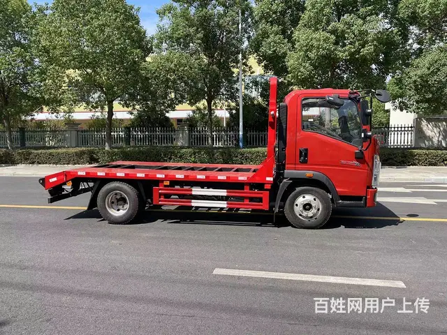 国六蓝牌拉60 75小挖掘机平板车 叉车收割机拖车 - 图片 3