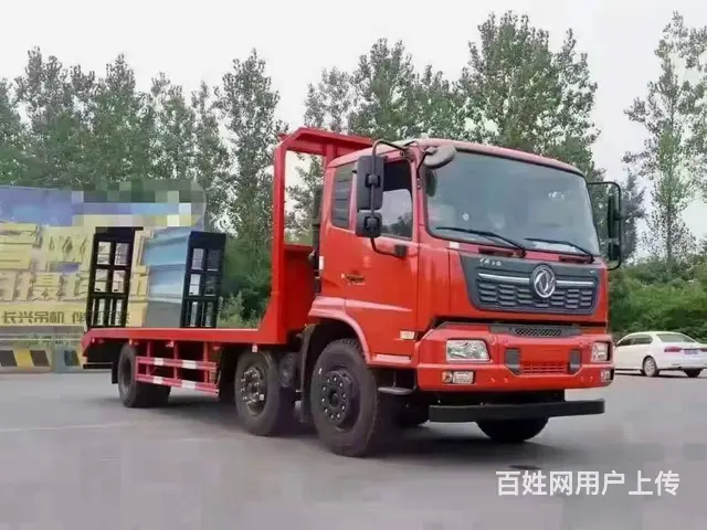 二汽东风底盘平板车 拉150挖掘机钻机拖板车 - 图片 8