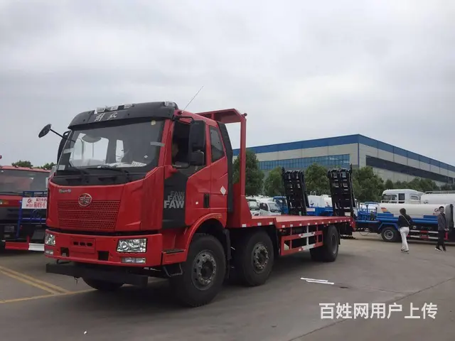 解放小三轴平板车 拖220中型挖机运输车 全国直销 - 图片 7