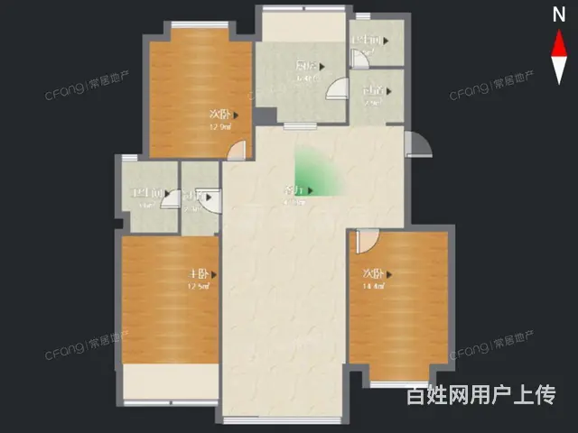 装修不错，2个阳台，客厅朝南博小随时可用有钥匙随时 - 图片 8
