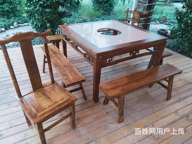 串串香火锅桌椅，刷烤一体火锅桌椅，实木火锅桌椅厂家 - 图片 10