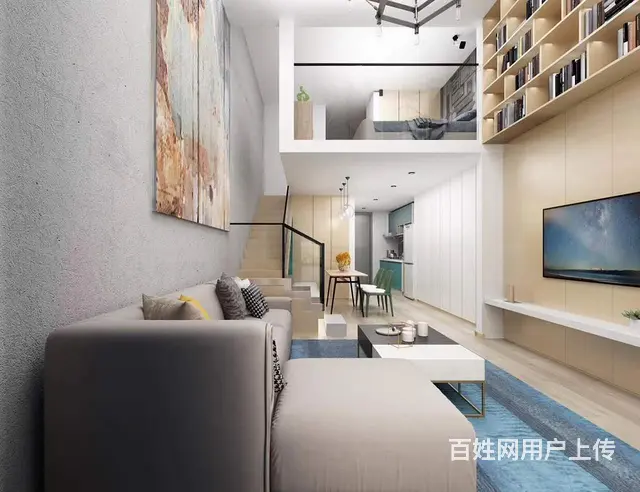 融合华府，万达市中心，精装4米5复试公寓， - 图片 1