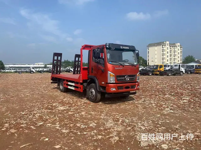 新款大运国六挖机拖车　平板车哪里买好 - 图片 2