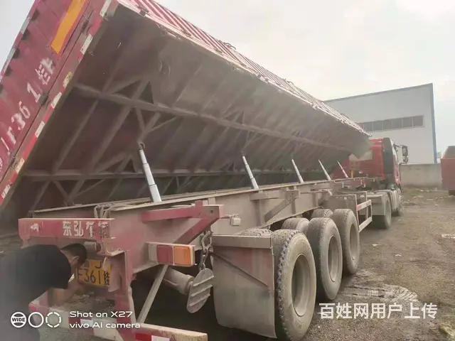 高价收购13米二手侧翻自卸半挂车，二手标车半挂车， - 图片 5