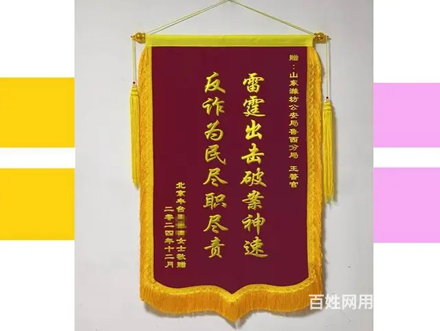 锦旗定制，表达感恩，表达谢意，绒面高档锦旗 - 图片 8