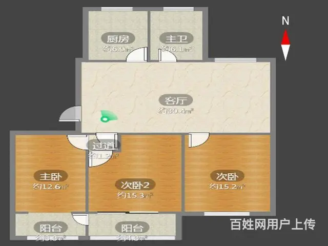 户型方正，拎包就能住，全屋实木地板，家电家具全留 - 图片 9