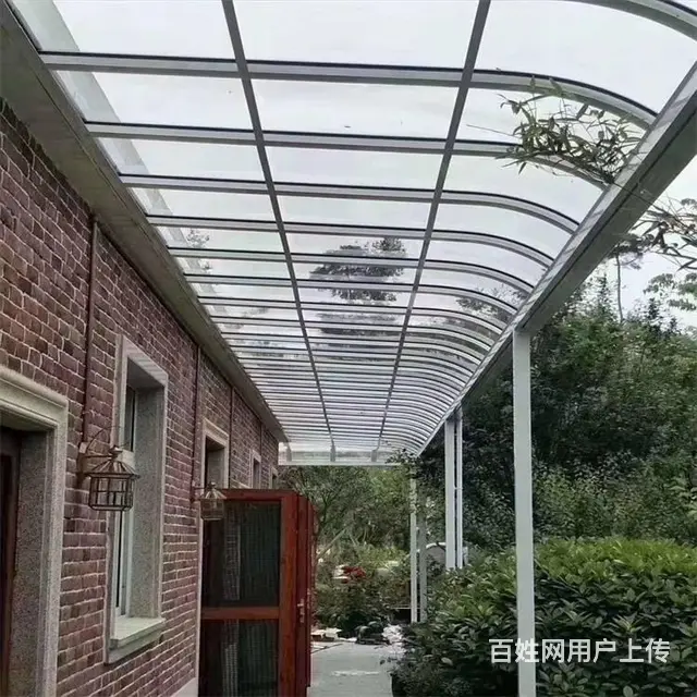 PC耐力板铝合金雨棚厂家定制别墅露台棚停车棚凉亭房 - 图片 9