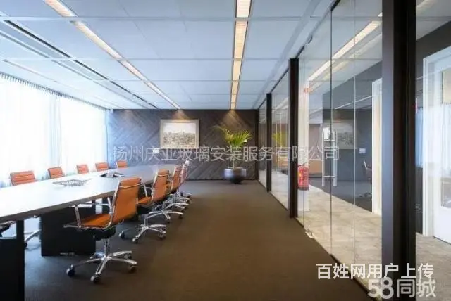 测量定做安装办公楼玻璃隔断、玻璃门、感应门【庆亚】 - 图片 5