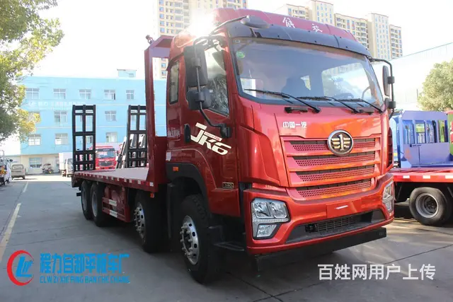 拖20吨钩机不超重拖板车　前四后八解放平板车可按揭 - 图片 1