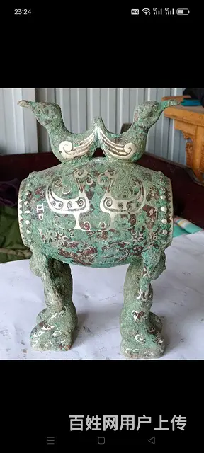 青铜挫银  跪人鼓  制作精美 全身满工 收 - 图片 6