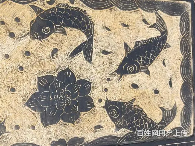 民国  精品青石 莲年有鱼(佘) - 图片 1
