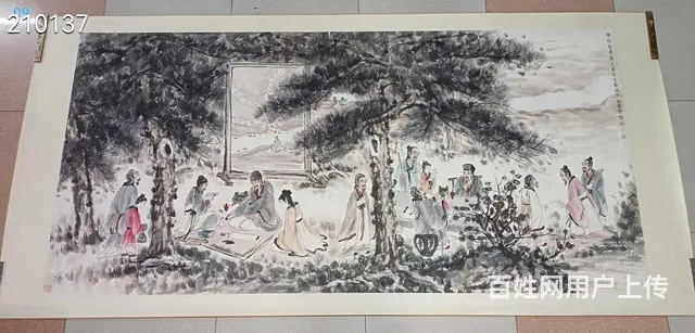 傅抱石   八尺人物图（纯手绘） 镜心 - 图片 1