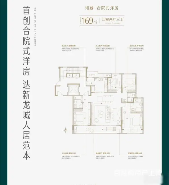 保利天珺新开楼盘 天宁主城区纯洋房叠墅 169平四室二厅三卫 - 图片 5