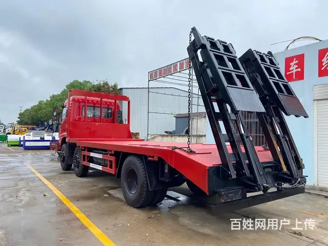 黄南哪里买25吨挖机解放前四后四平板车小三轴拖车 - 图片 11