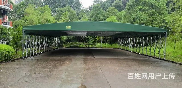 大型工地棚电动棚活动帐篷移动推拉篷停车棚膜结构雨棚 - 图片 2