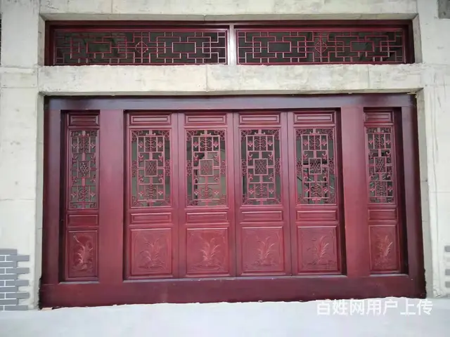 四川成都中式实木门日式推拉门中式花格 - 图片 1