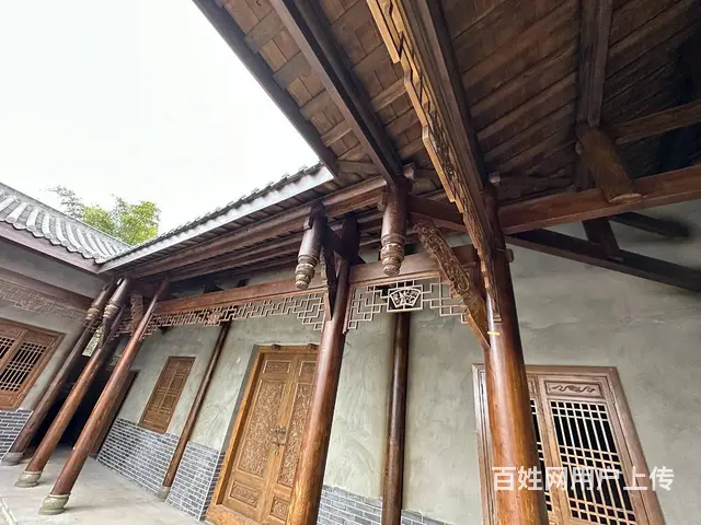 四川自贡中式实木门花格木窗实木雕花门 - 图片 12