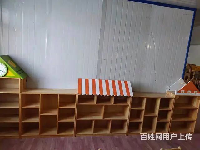 幼儿园儿童玩具收纳柜置物架口杯架书包柜实木柜子 - 图片 5
