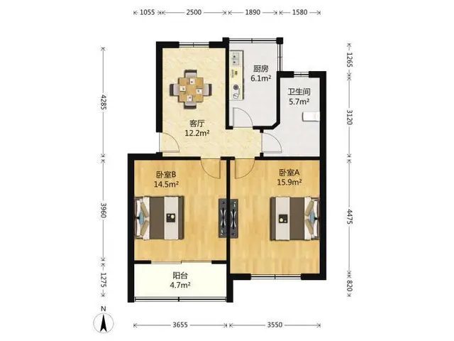 德蚨家园2室1厅精装设施全 - 图片 9