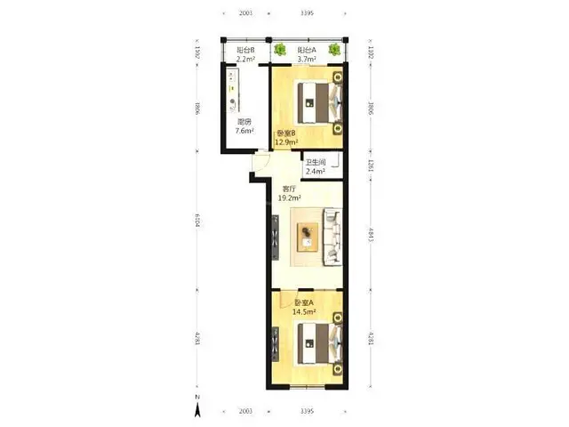 厚安街小区 2室1厅设施全 - 图片 5