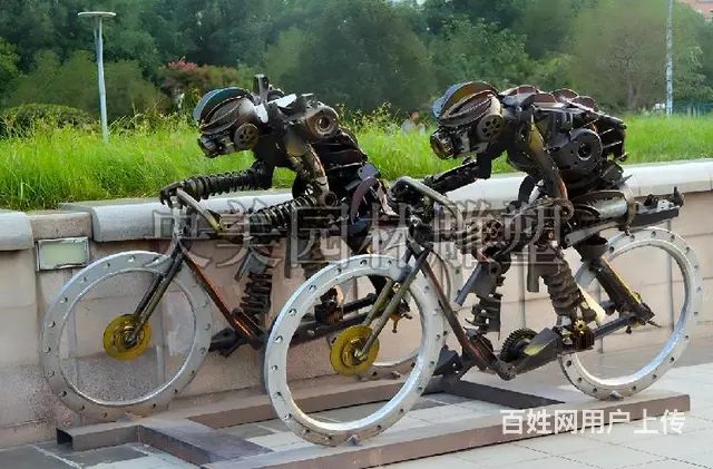 骑自行车人物抽象雕塑,自行车主题雕塑 - 图片 3