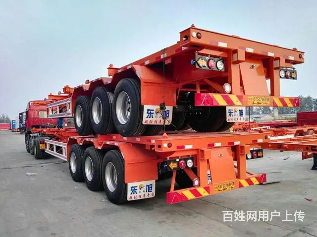 专业定做 40英尺集装箱骨架  13米挖掘机运输车 - 图片 1