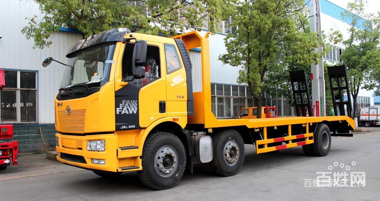 专拖60/80挖机蓝牌拖板车 后双桥平板拖车厂家促 - 南京高淳货车