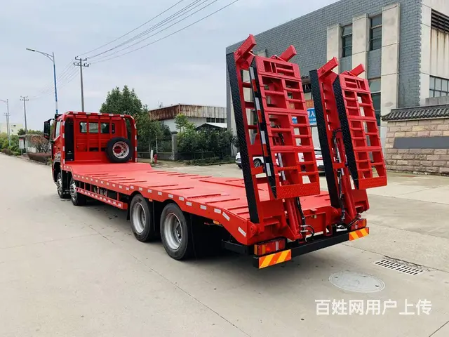 重汽大马力平板车 平板车挖机拖车生产厂家现车可送车 - 图片 4