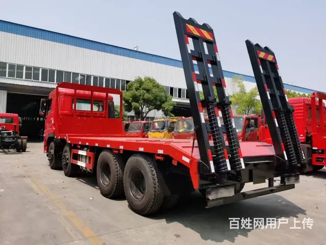 可拉350挖机 前四后八拖板车 四桥平板拖车 厂家 - 图片 6