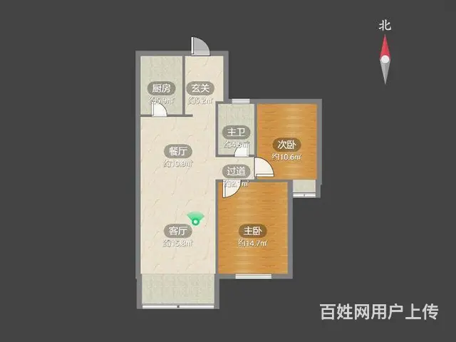 圣巴塞耶怡美花园2室2厅1卫1阳台南8/15层 - 图片 12