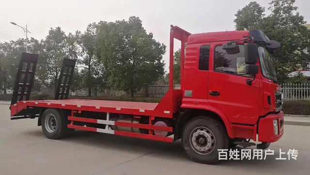 厂家直销 拖15吨挖机平板拖车 红岩单桥平板车 - 图片 1