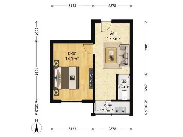 利时广场附近1室1厅带阳台天然气烧饭居家装修拎包入住随时可看 - 图片 11