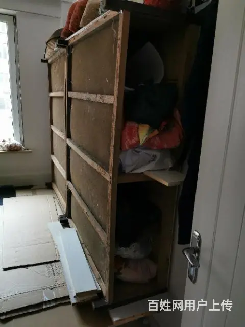 老式两箱双人木床 - 图片