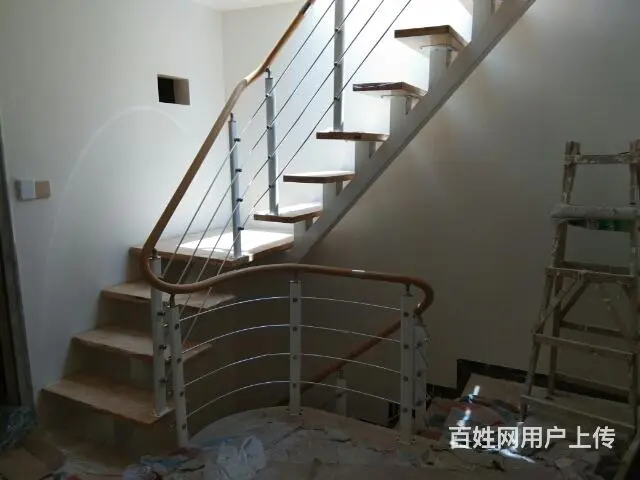 成都钢木楼梯实木楼梯栏杆定制免费安装 - 图片 1