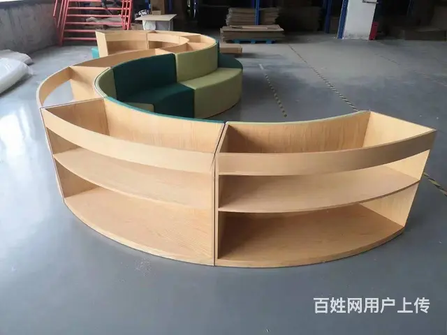 书吧家具定制S型卡座图书馆阅读区家具书吧桌椅组合 - 图片 6