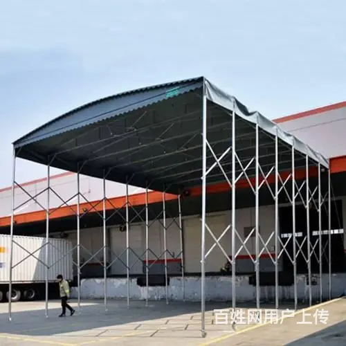 大型移动推拉雨棚户外排档帐篷收缩遮阳停车活动仓库电 - 图片 6