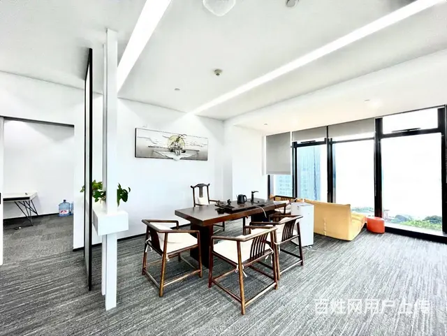 滨江甲级写字楼一线江景豪华装修办公室 不要转让费 带家具 - 图片 4