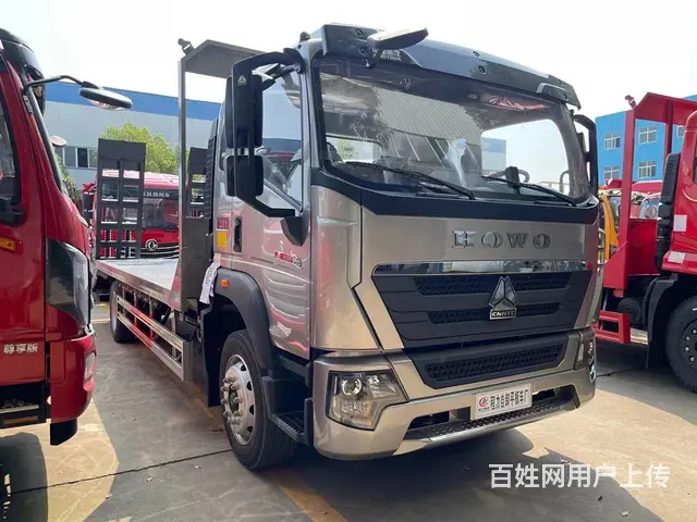 重汽豪沃平板车 6米8板长单桥钩机平板拖车载重王 - 图片 9